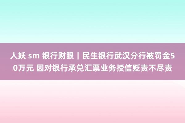 人妖 sm 银行财眼｜民生银行武汉分行被罚金50万元 因对银行承兑汇票业务授信贬责不尽责