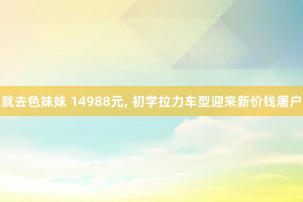 就去色妹妹 14988元， 初学拉力车型迎来新价钱屠户