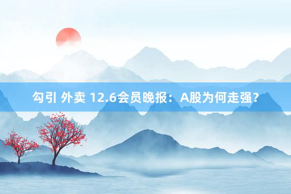 勾引 外卖 12.6会员晚报：A股为何走强？