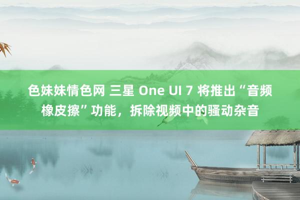 色妹妹情色网 三星 One UI 7 将推出“音频橡皮擦”功能，拆除视频中的骚动杂音