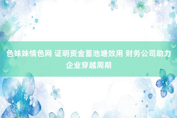 色妹妹情色网 证明资金蓄池塘效用 财务公司助力企业穿越周期