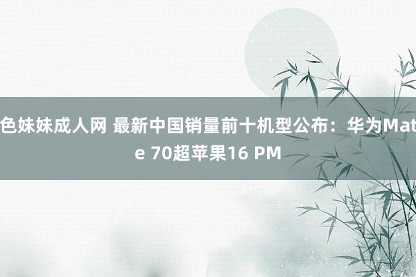色妹妹成人网 最新中国销量前十机型公布：华为Mate 70超苹果16 PM