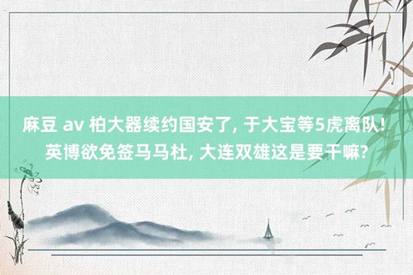 麻豆 av 柏大器续约国安了， 于大宝等5虎离队! 英博欲免签马马杜， 大连双雄这是要干嘛?