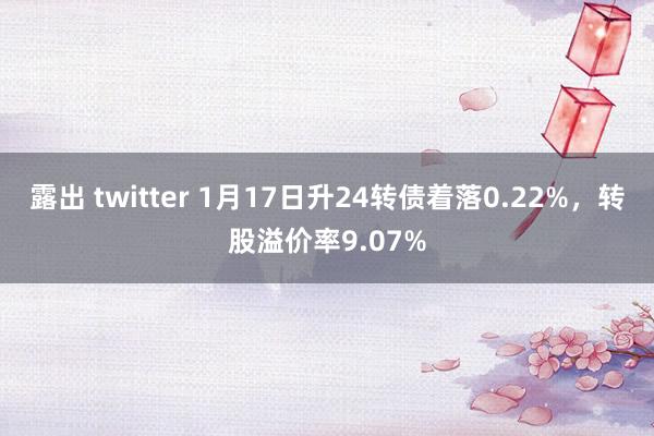 露出 twitter 1月17日升24转债着落0.22%，转股溢价率9.07%
