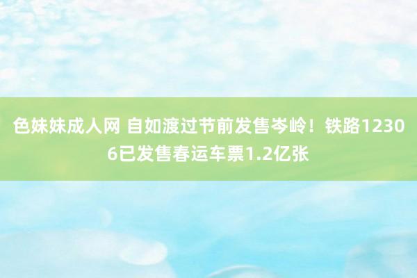 色妹妹成人网 自如渡过节前发售岑岭！铁路12306已发售春运车票1.2亿张