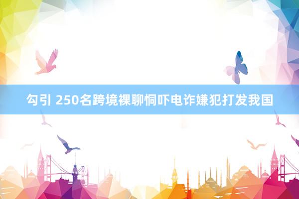 勾引 250名跨境裸聊恫吓电诈嫌犯打发我国