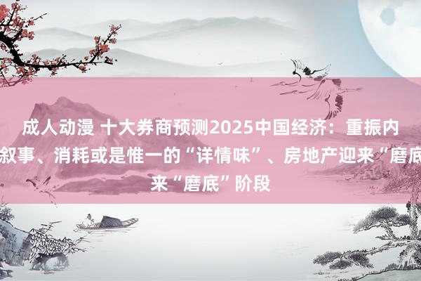 成人动漫 十大券商预测2025中国经济：重振内需刚毅叙事、消耗或是惟一的“详情味”、房地产迎来“磨底”阶段