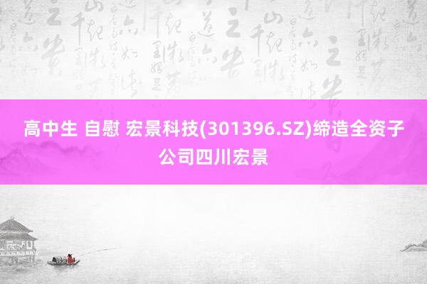 高中生 自慰 宏景科技(301396.SZ)缔造全资子公司四川宏景