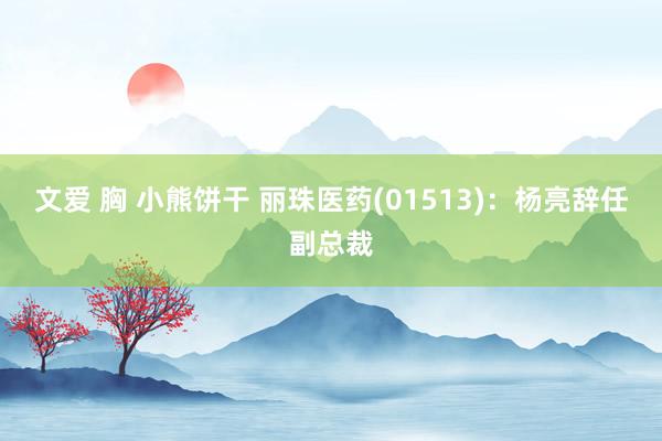 文爱 胸 小熊饼干 丽珠医药(01513)：杨亮辞任副总裁