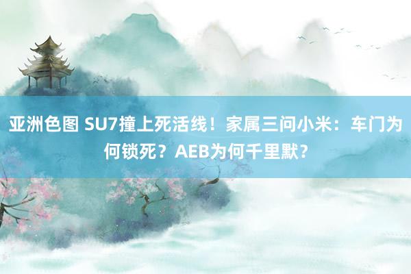 亚洲色图 SU7撞上死活线！家属三问小米：车门为何锁死？AEB为何千里默？