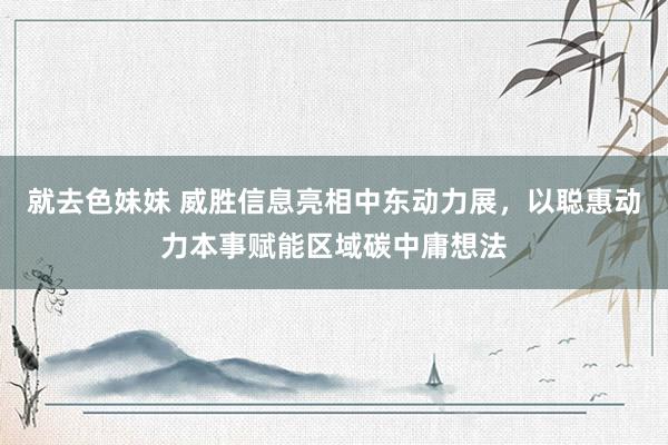 就去色妹妹 威胜信息亮相中东动力展，以聪惠动力本事赋能区域碳中庸想法