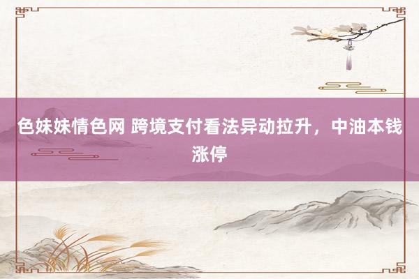 色妹妹情色网 跨境支付看法异动拉升，中油本钱涨停