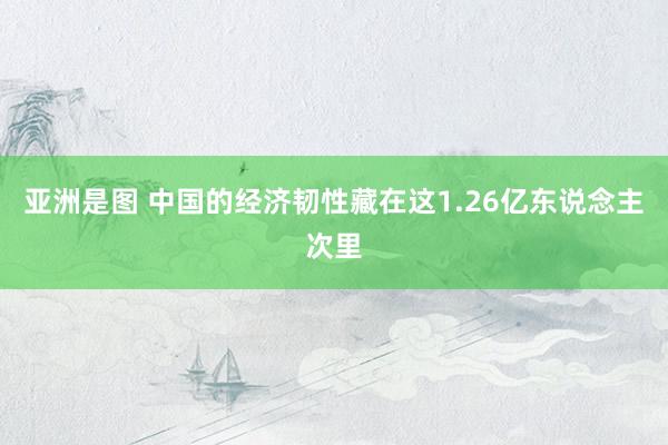 亚洲是图 中国的经济韧性藏在这1.26亿东说念主次里