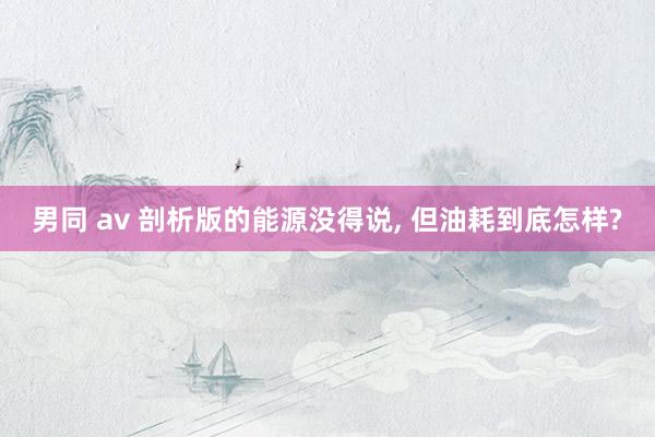 男同 av 剖析版的能源没得说， 但油耗到底怎样?
