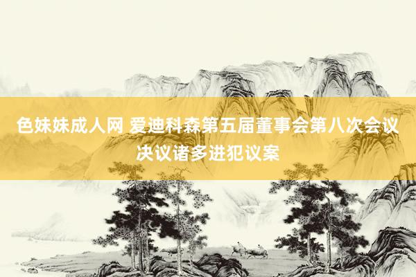 色妹妹成人网 爱迪科森第五届董事会第八次会议决议诸多进犯议案
