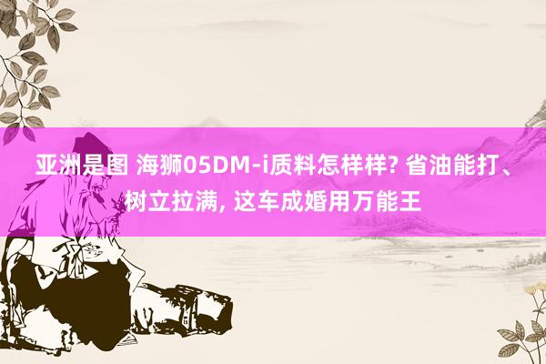 亚洲是图 海狮05DM-i质料怎样样? 省油能打、树立拉满， 这车成婚用万能王