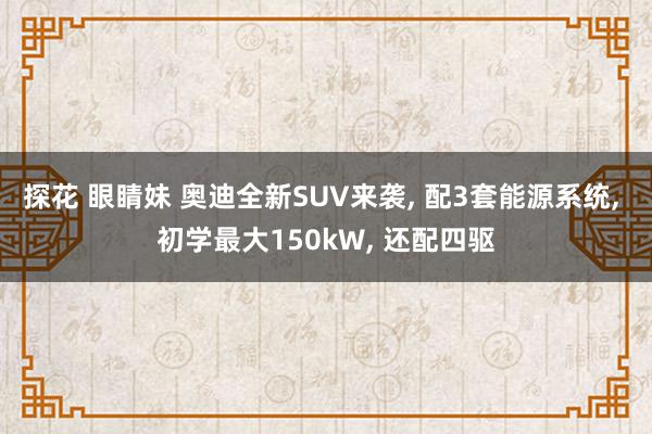 探花 眼睛妹 奥迪全新SUV来袭， 配3套能源系统， 初学最大150kW， 还配四驱