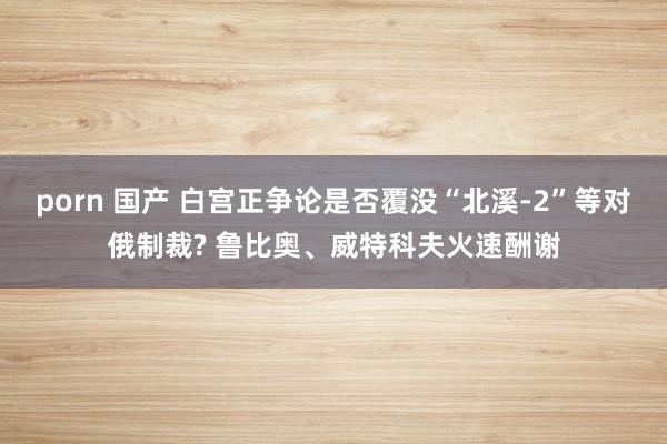 porn 国产 白宫正争论是否覆没“北溪-2”等对俄制裁? 鲁比奥、威特科夫火速酬谢