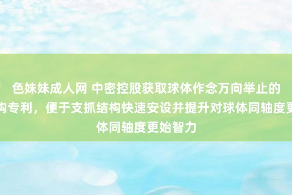 色妹妹成人网 中密控股获取球体作念万向举止的支抓结构专利，便于支抓结构快速安设并提升对球体同轴度更始智力