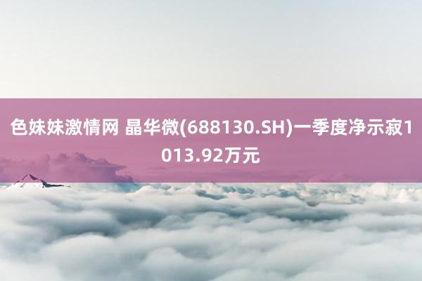 色妹妹激情网 晶华微(688130.SH)一季度净示寂1013.92万元